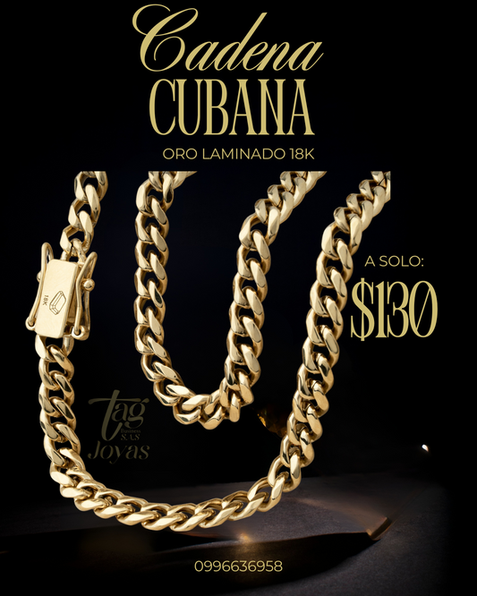 Cadena Cubana 6mm en Oro Laminado – Historia y Garantía de por Vida | TAGJoyas
