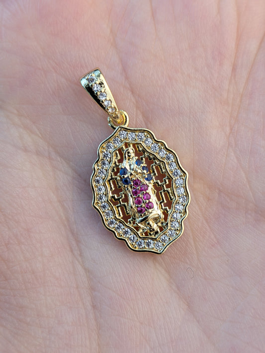 Dije Medalla Guadalupe Borde