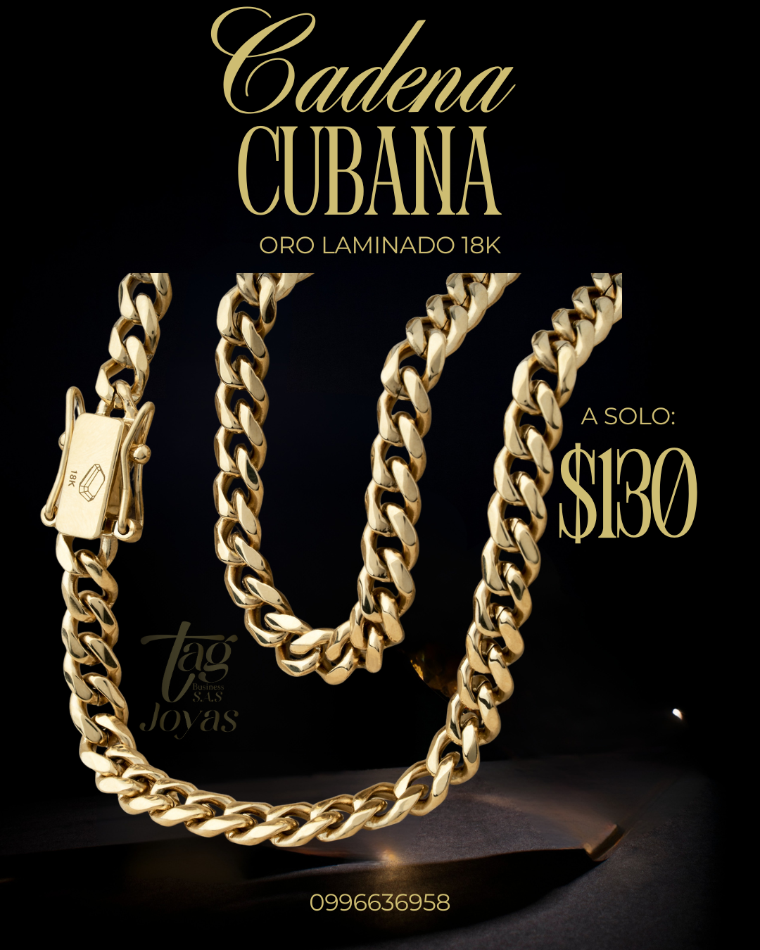 Cadena Cubana 6mm en Oro Laminado – Historia y Garantía de por Vida | TAGJoyas