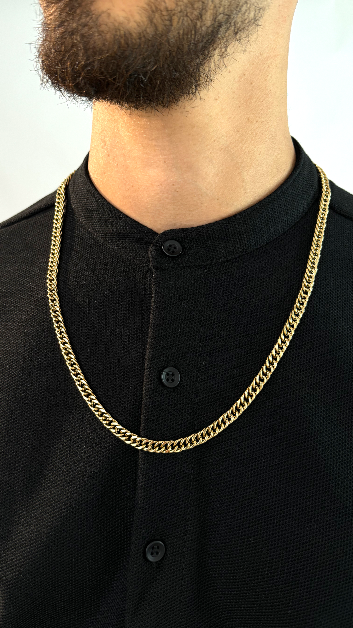 Cadena Cubana Doble Hombre Oro Laminado