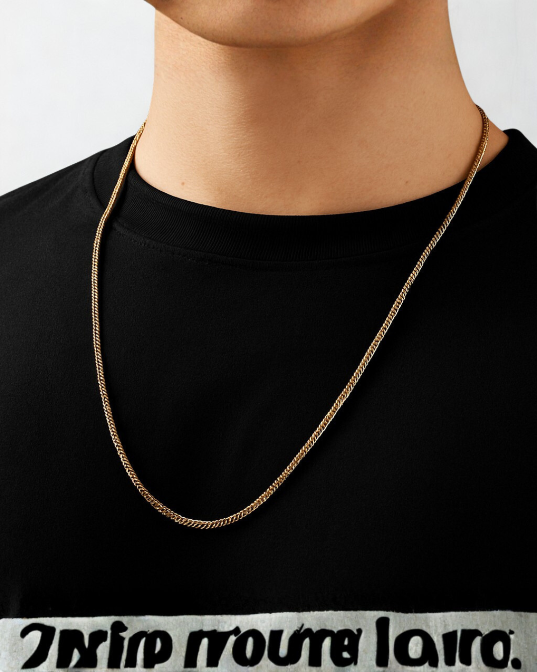 Cadena Cubana Doble Hombre Oro Laminado