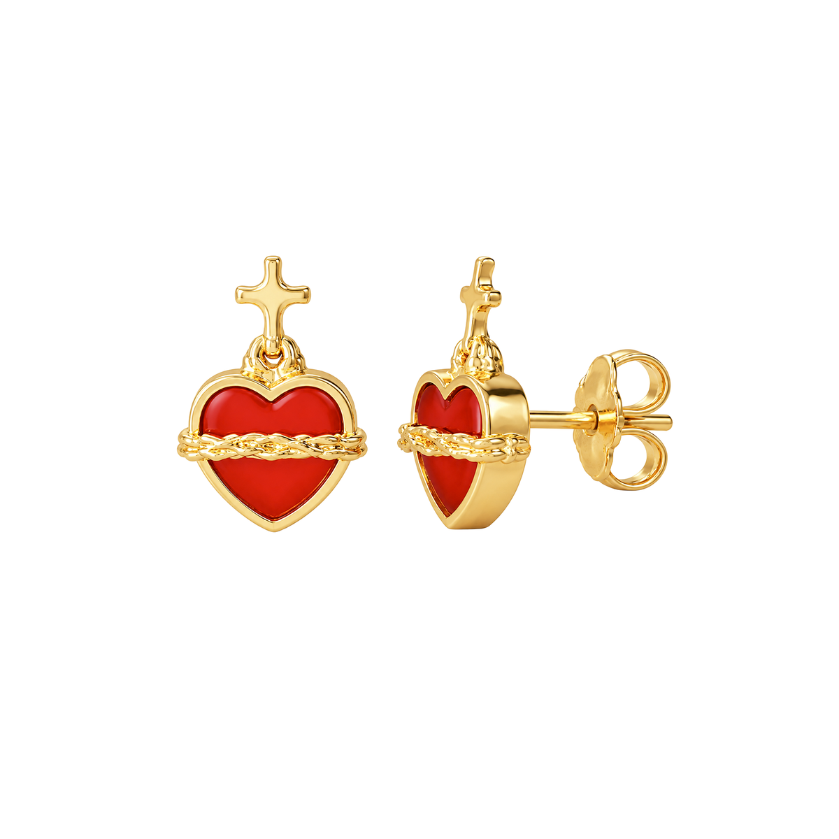 Arete Corazón Detente Grande Oro 18k