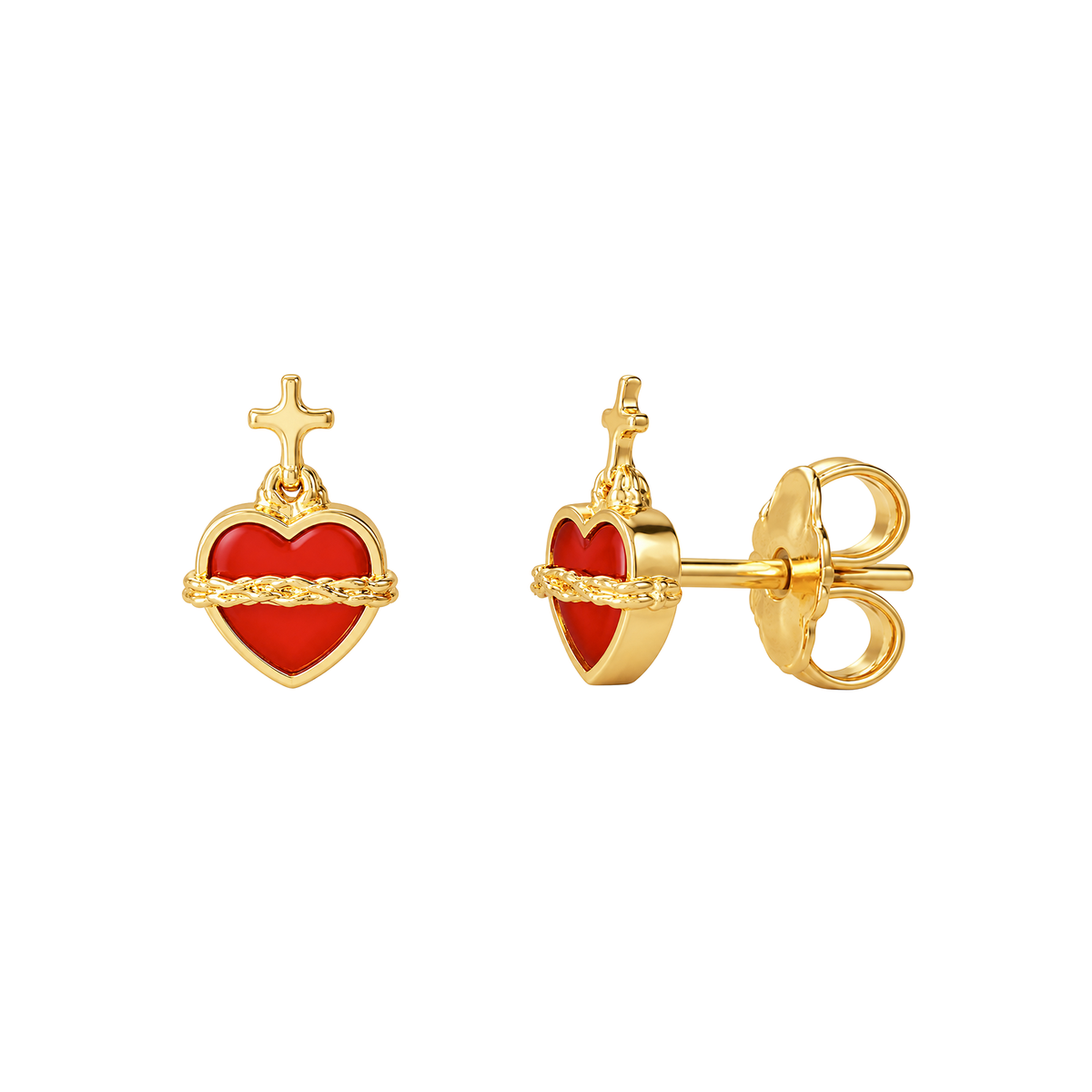 Arete Corazón Detente Pequeño Oro 18k