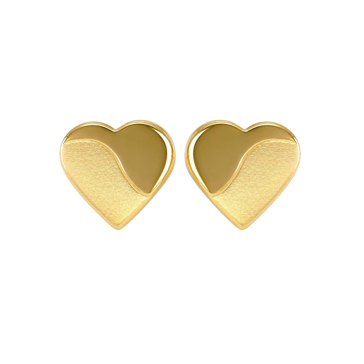 Arete Corazón Jaspeado Grande Oro 18k