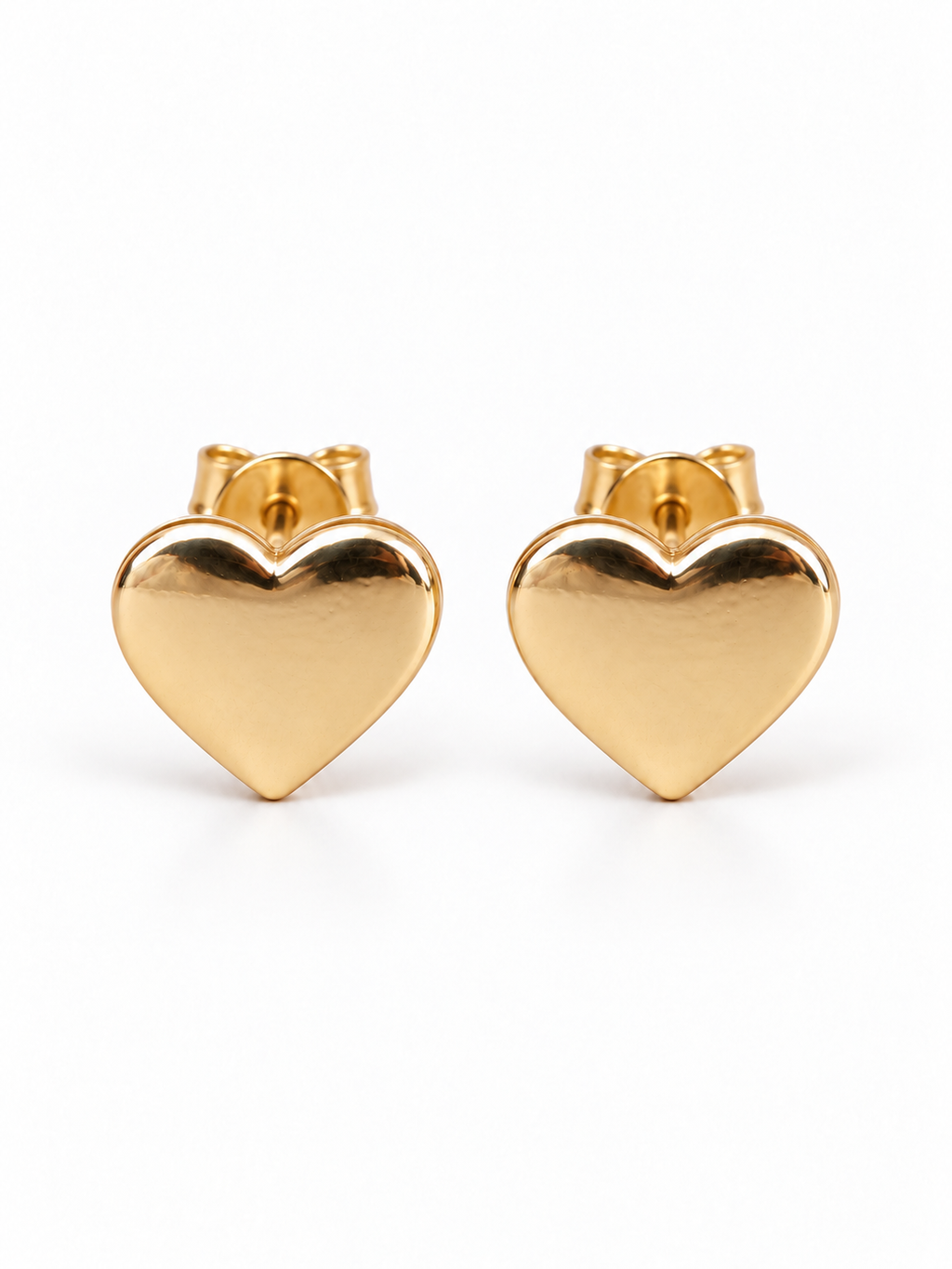 Arete Corazón Liso Oro Laminado