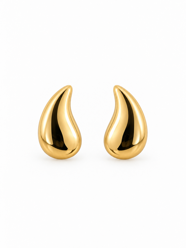 Arete Gota Lisa 6x10mm Oro Laminado