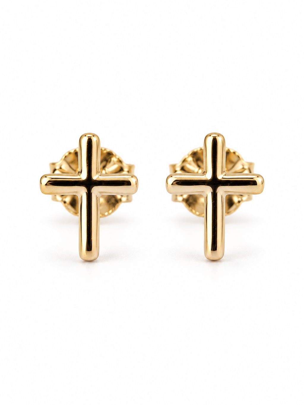 Arete Cruz Ortopédico Oro Laminado