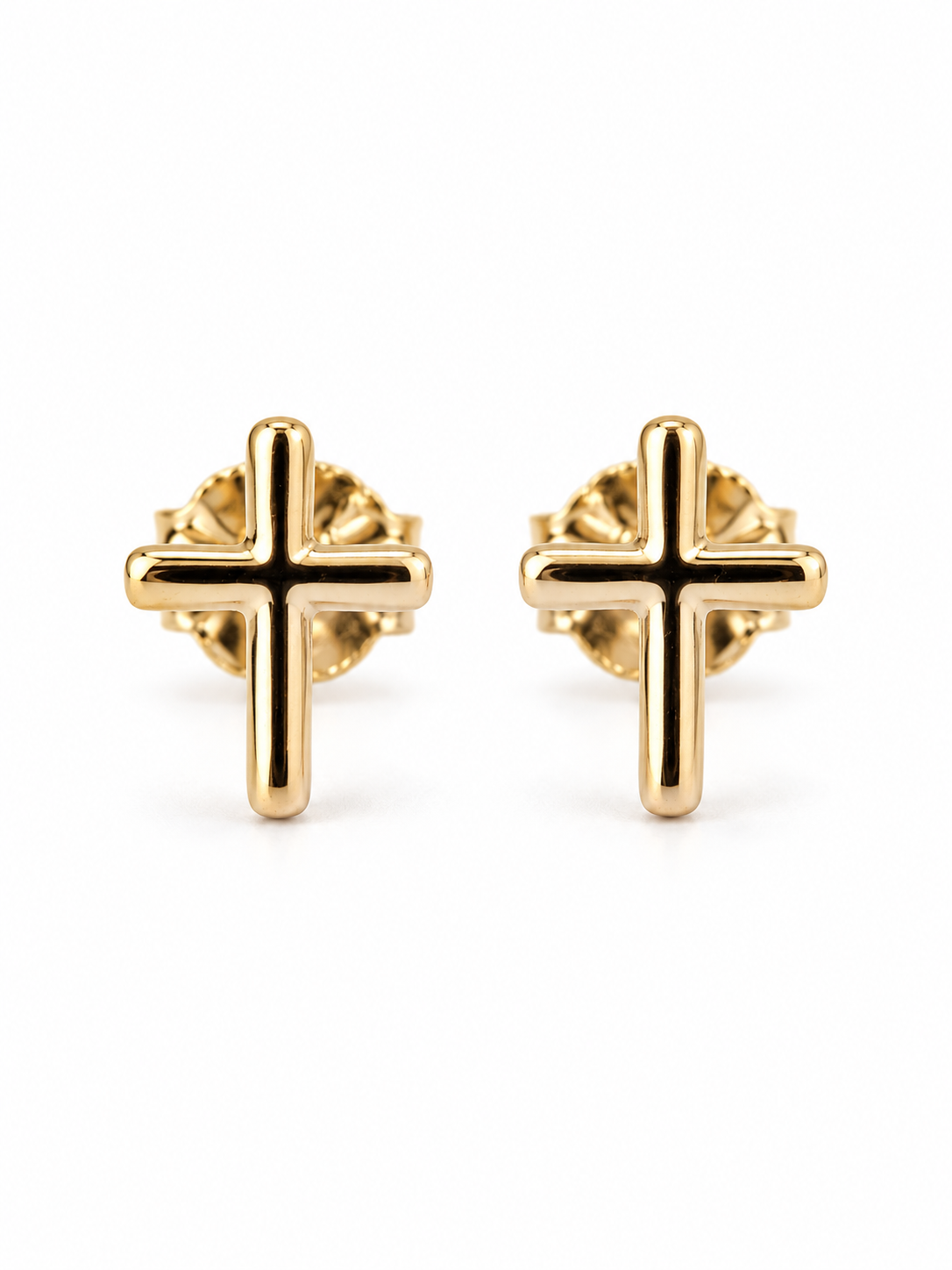Arete Cruz Ortopédico Oro Laminado