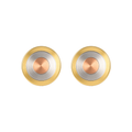Arete Botón 3 Oros de 9mm Oro 18k