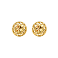 Arete Botón Malla 11mm Oro 18k