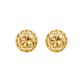 Arete Botón Malla 13mm Oro 18k