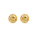 Arete Botón Malla 9mm Oro 18k