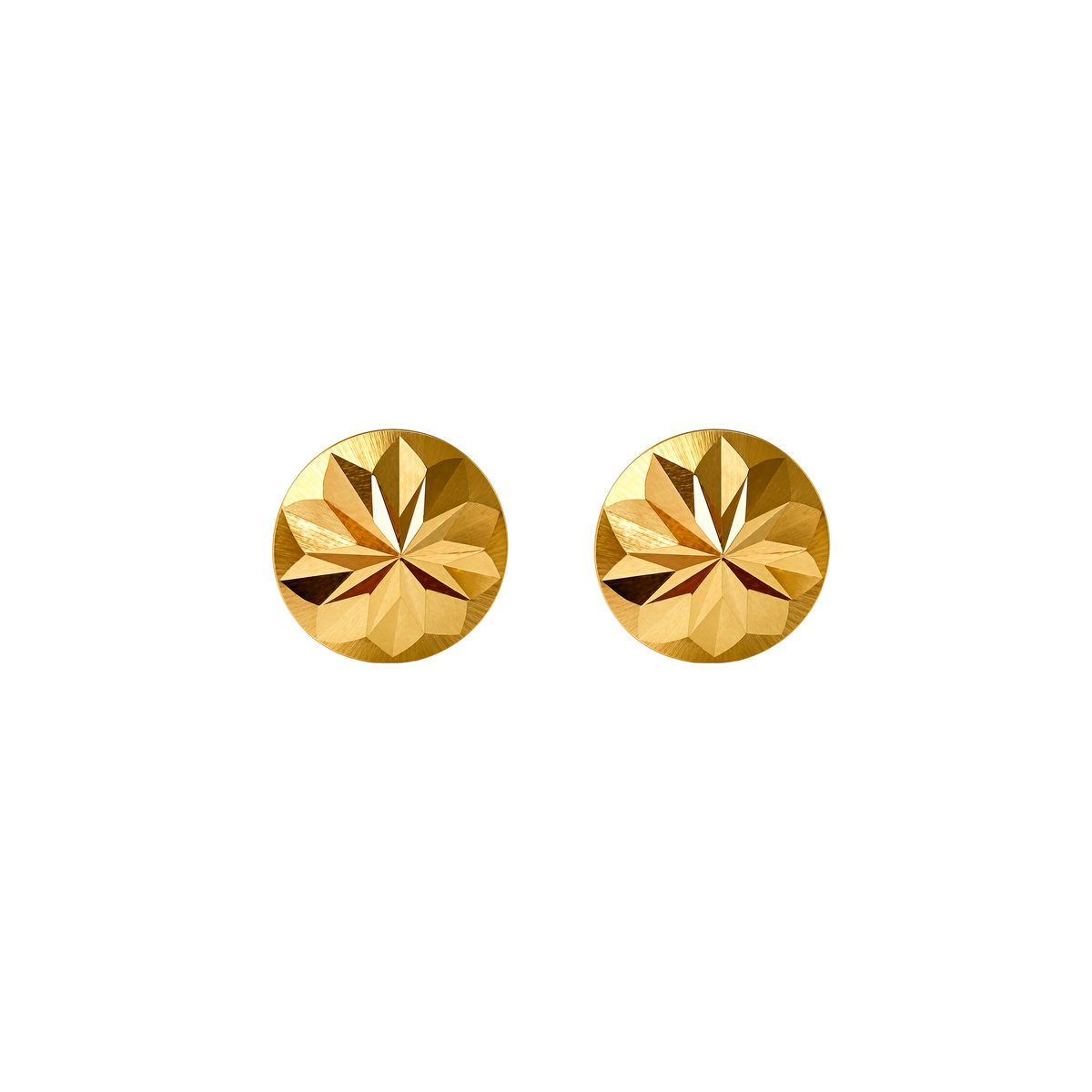 Arete Botón Diamantado 7mm Oro 18k