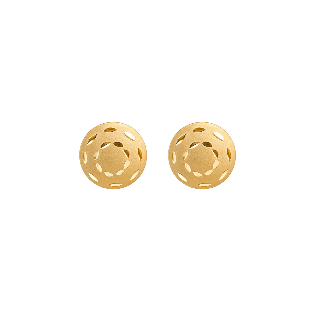 Arete Botón Redondo 7mm Oro 18k
