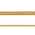 Cadena Barbada Diamantada Plana 90 Oro Mujer
