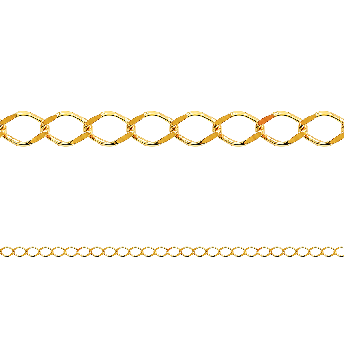 Cadena Barbada Rombo 40 Oro Hombre