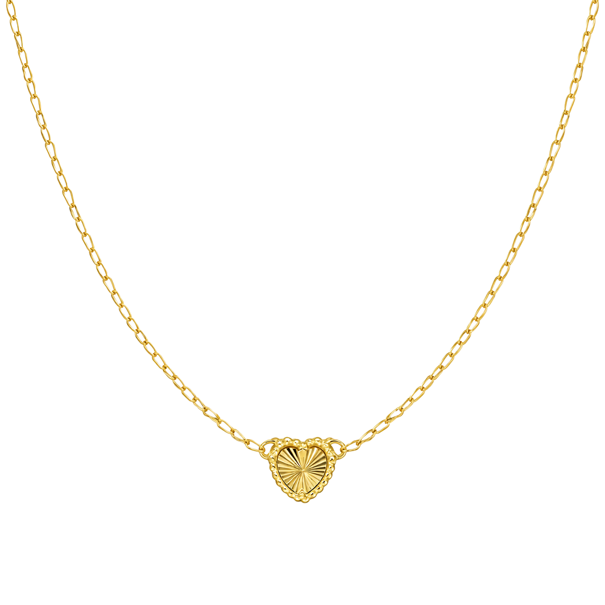 Cadena Corazón Diamantado Oro Mujer