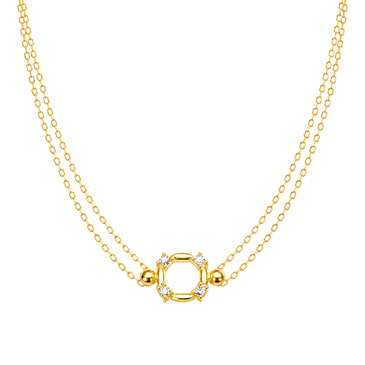 Cadena Corona Doble Oro Mujer