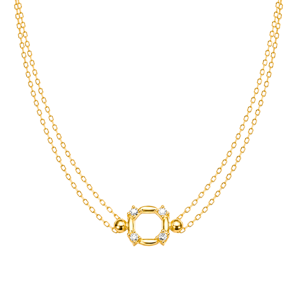 Cadena Corona Doble Oro Mujer