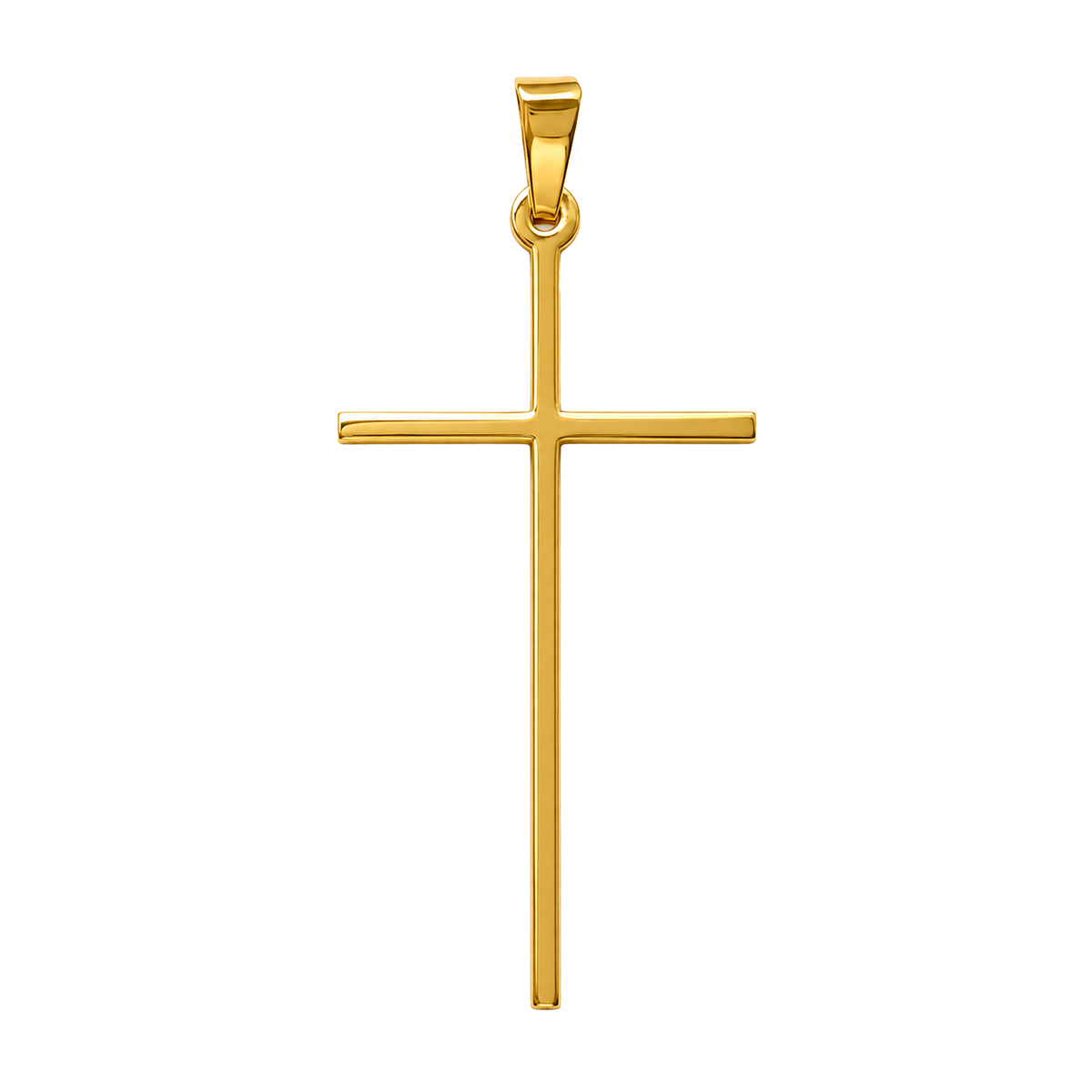 Dije Cruz Destello Dorado Oro 18k