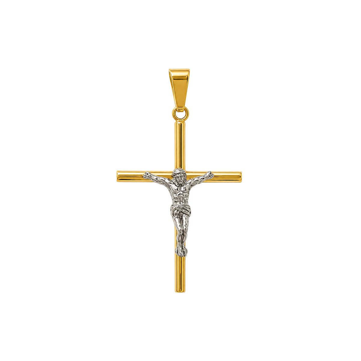 Dije Cruz Sagrada Bicolor Oro 18k