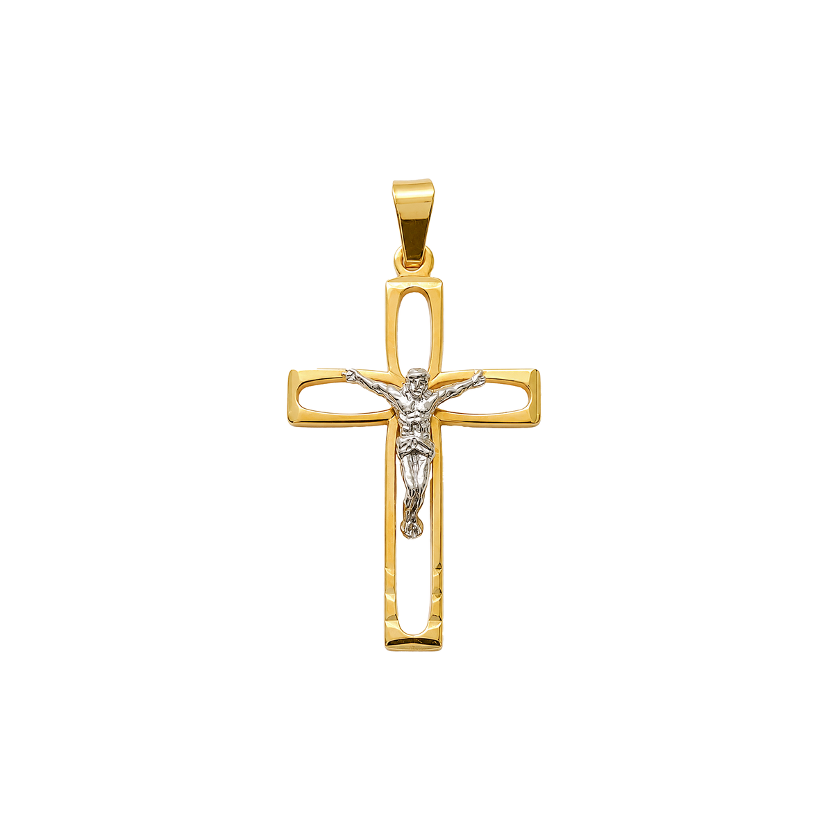 Dije Cruz Tallada Oro 18k