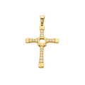 Dije Cruz Cristalina Oro 18k