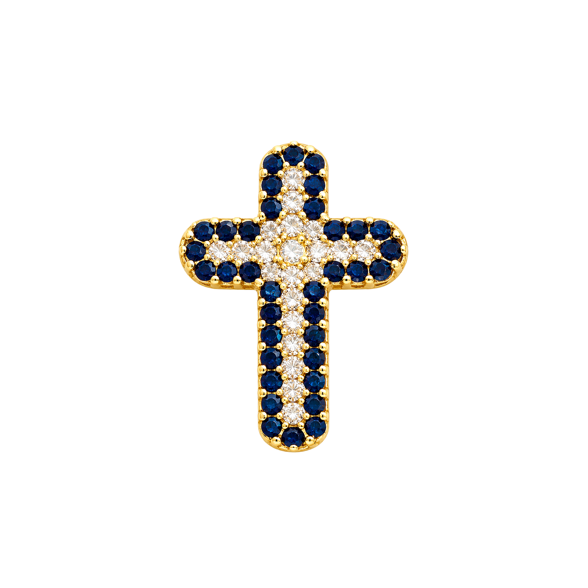 Dije Cruz Royal Blue Oro 18k