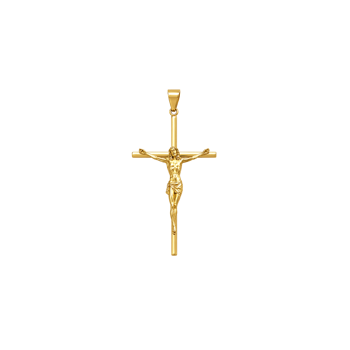 Dije Cruz Cristo Dorado Oro 18k