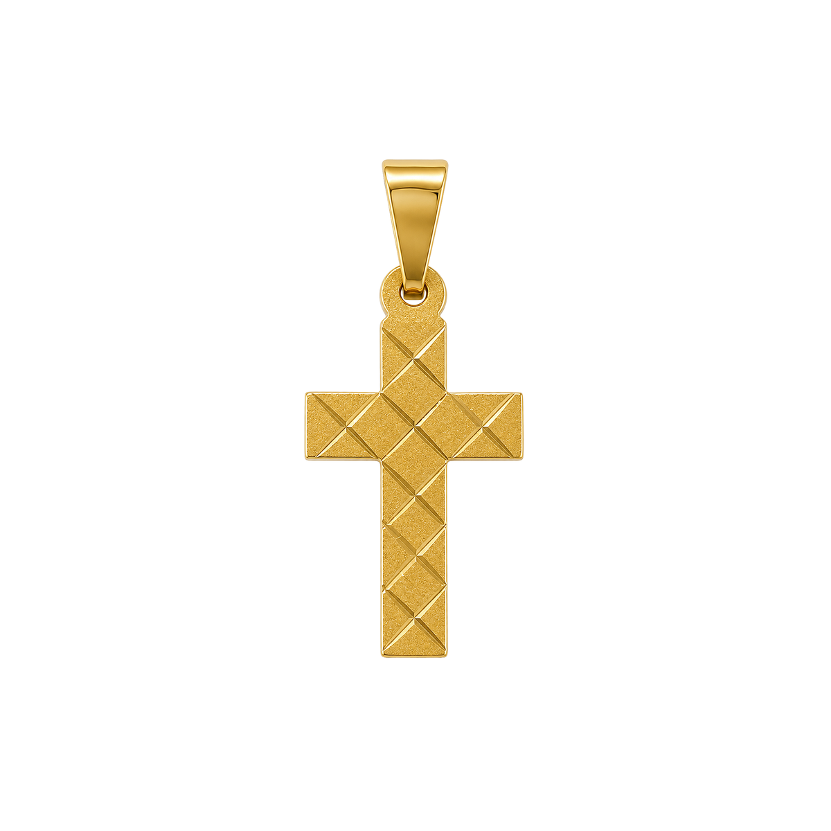 Dije Cruz Relieve Oro 18k