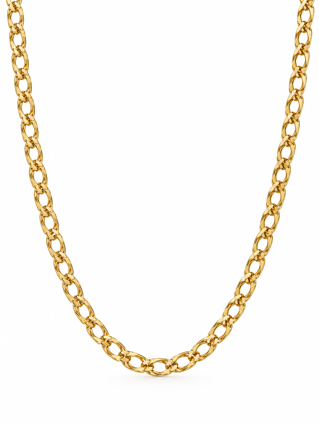 Cadena Doble Barbada Oro 18k Mujer