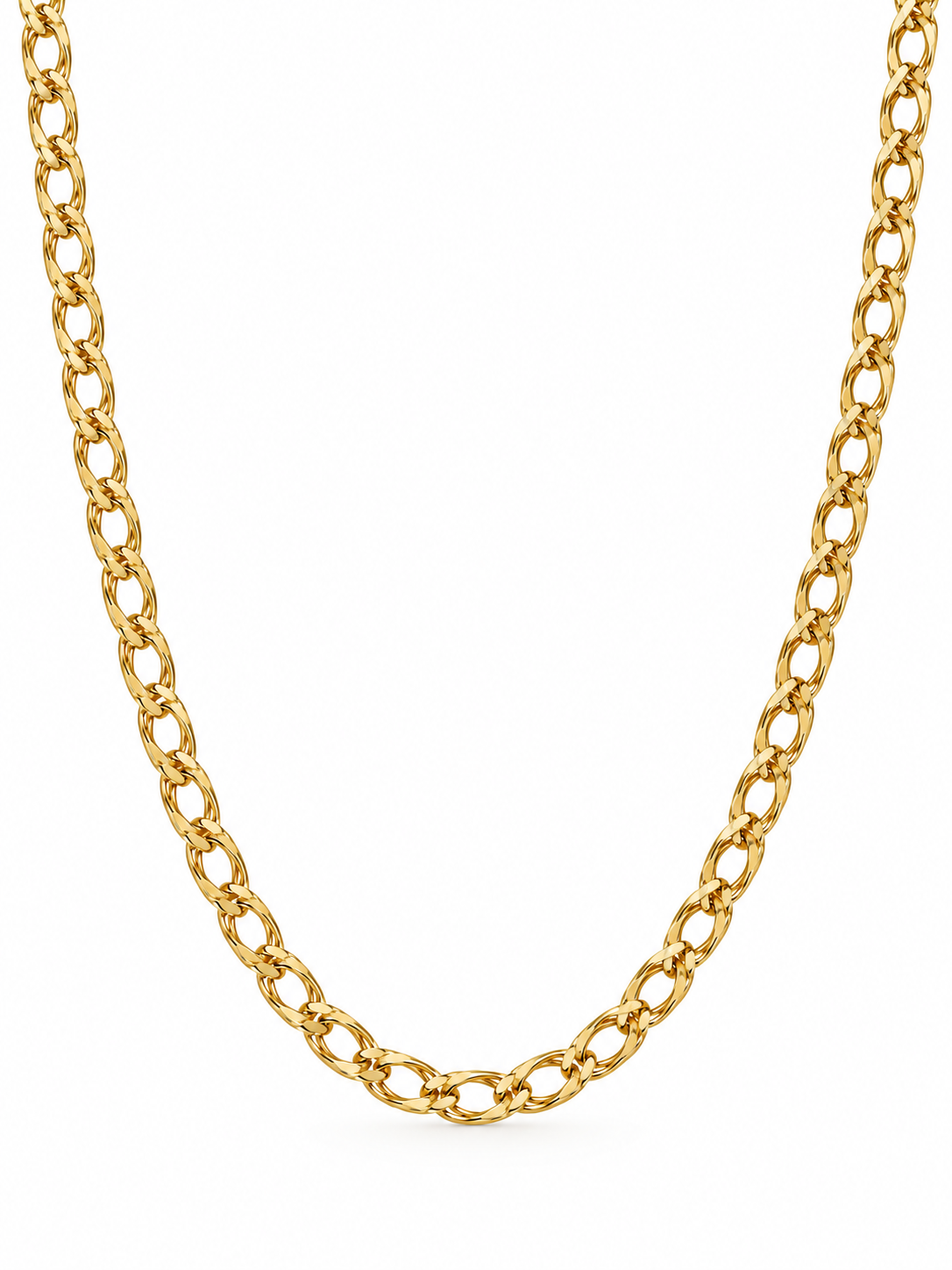 Cadena Doble Barbada Oro 18k Mujer