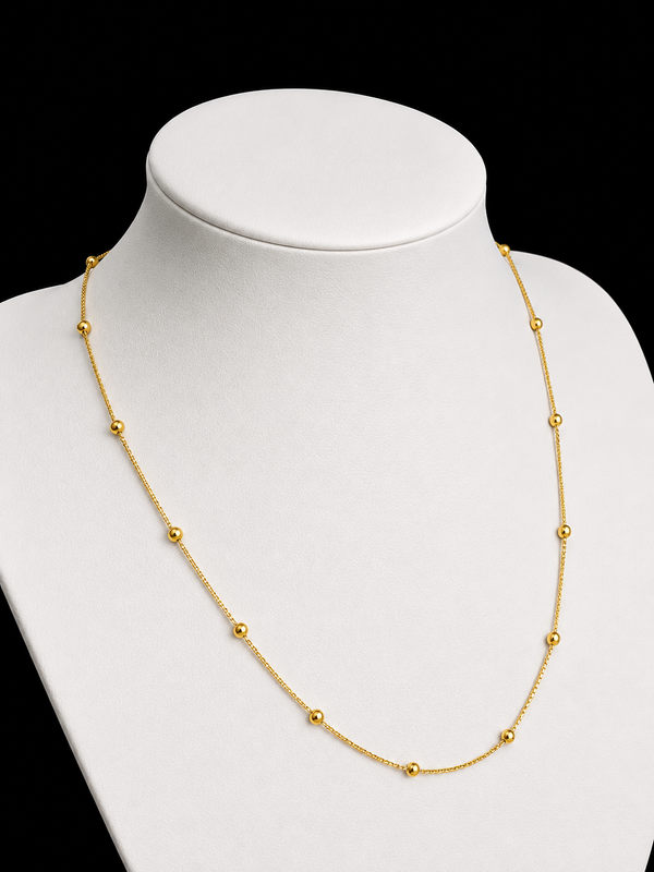 Cadena Veneciana Balín Mujer Oro Laminado