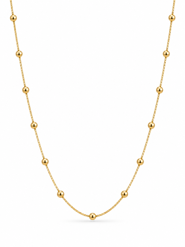 Cadena Veneciana Balín Mujer Oro Laminado