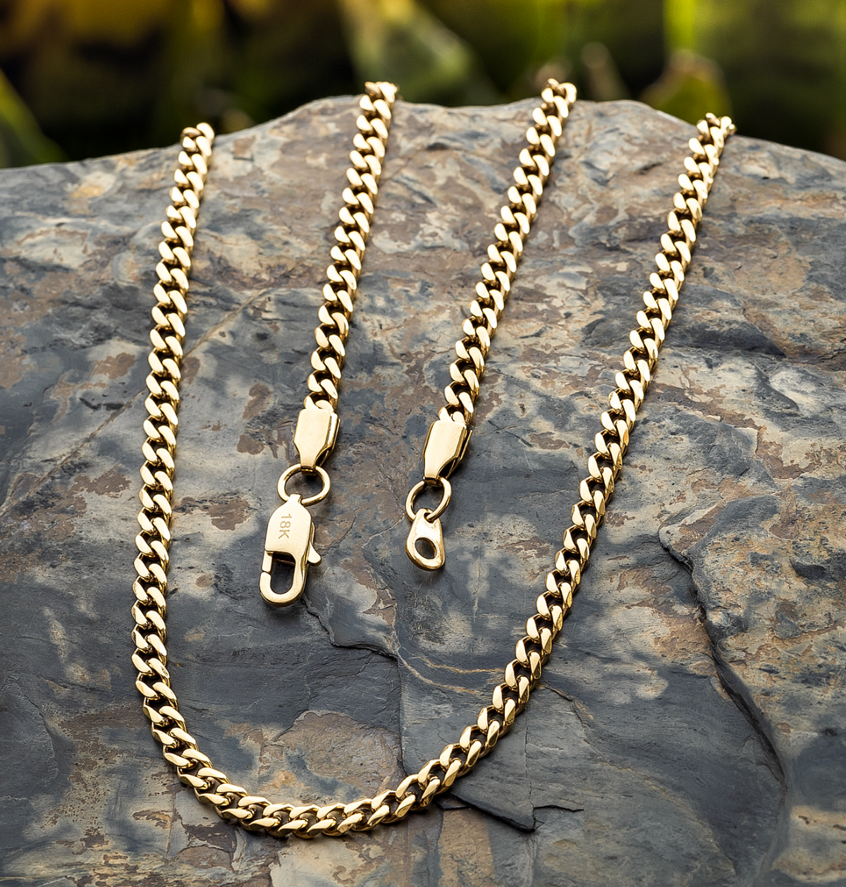 Cadena Cubana Hombre Oro Laminado