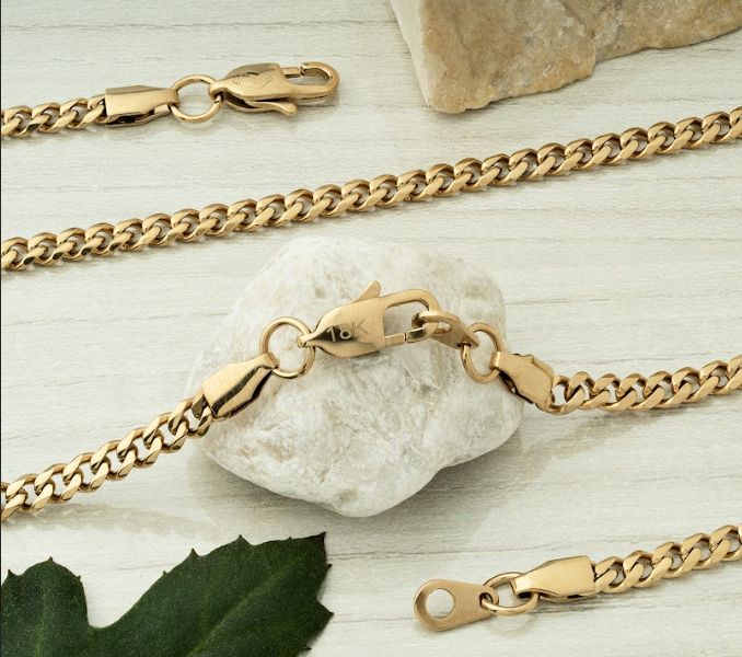 Cadena Cubana Hombre Oro Laminado