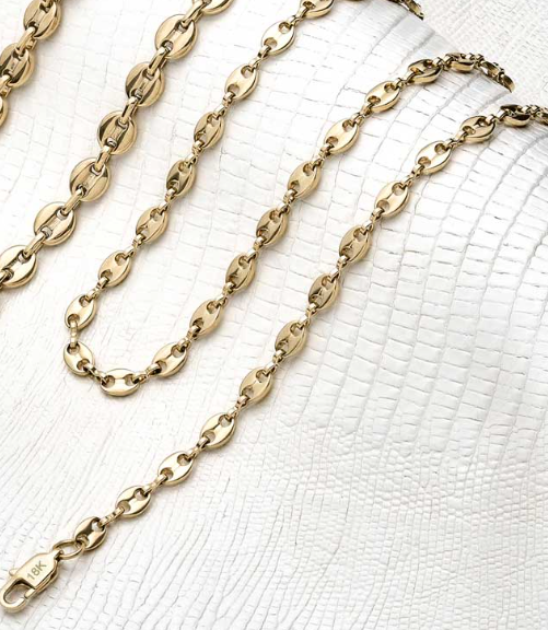 Cadena Grano De Café Mujer Oro Laminado