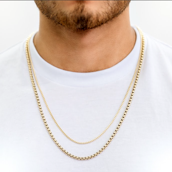 Cadena Veneciana Hombre Oro Laminado