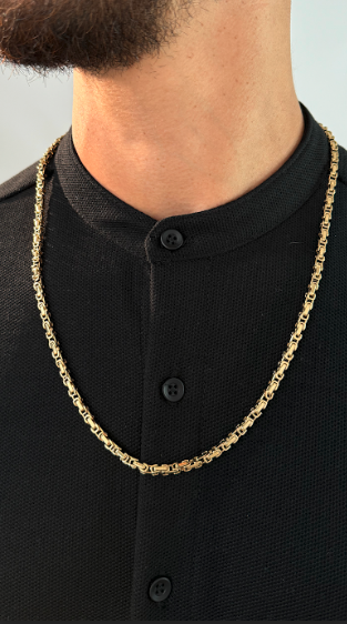 Cadena Rústica Hombre Oro Laminado