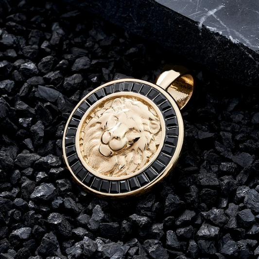 Dije Leon Gemas Negras