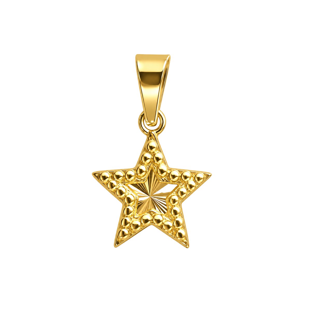 Dije Estrella Diamantada Oro Macizo 18k