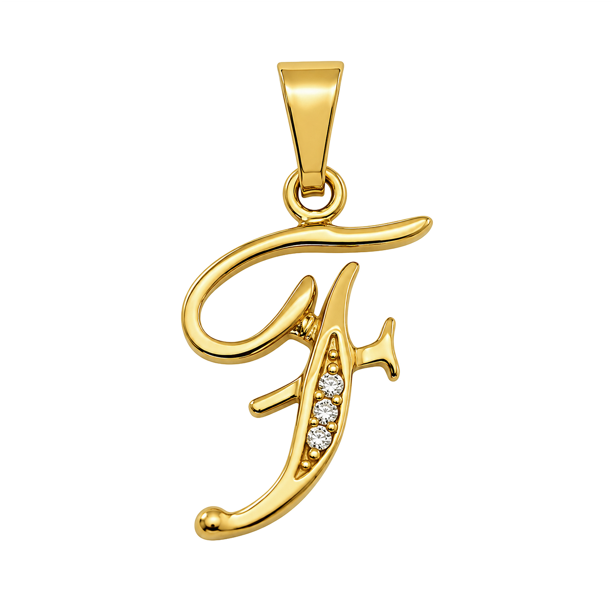 Dije F Cursiva Oro 18k