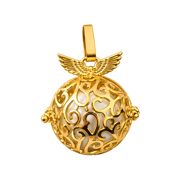 Dije Llamador de Angel Oro Macizo 18k