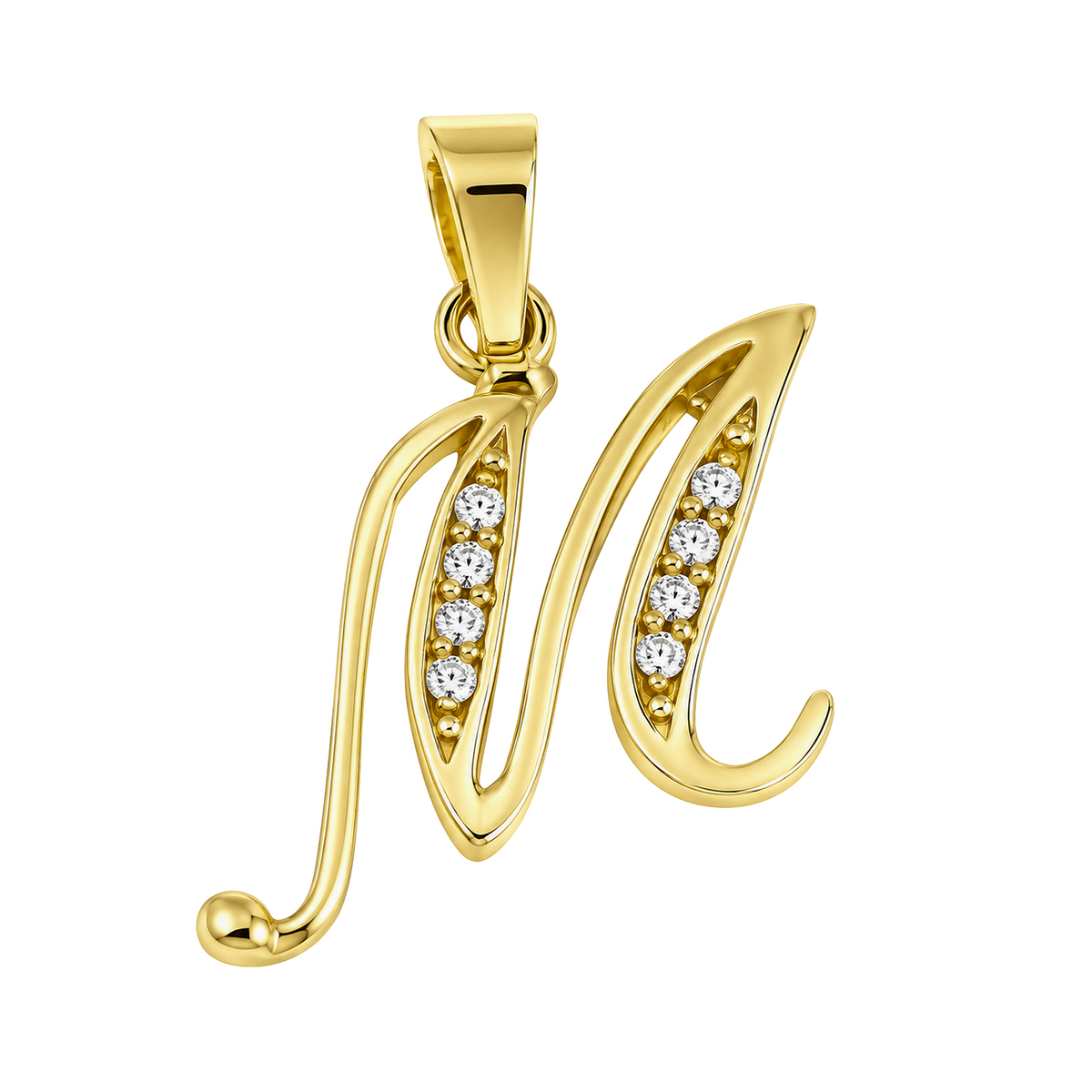 Dije M Cursiva Oro 18k