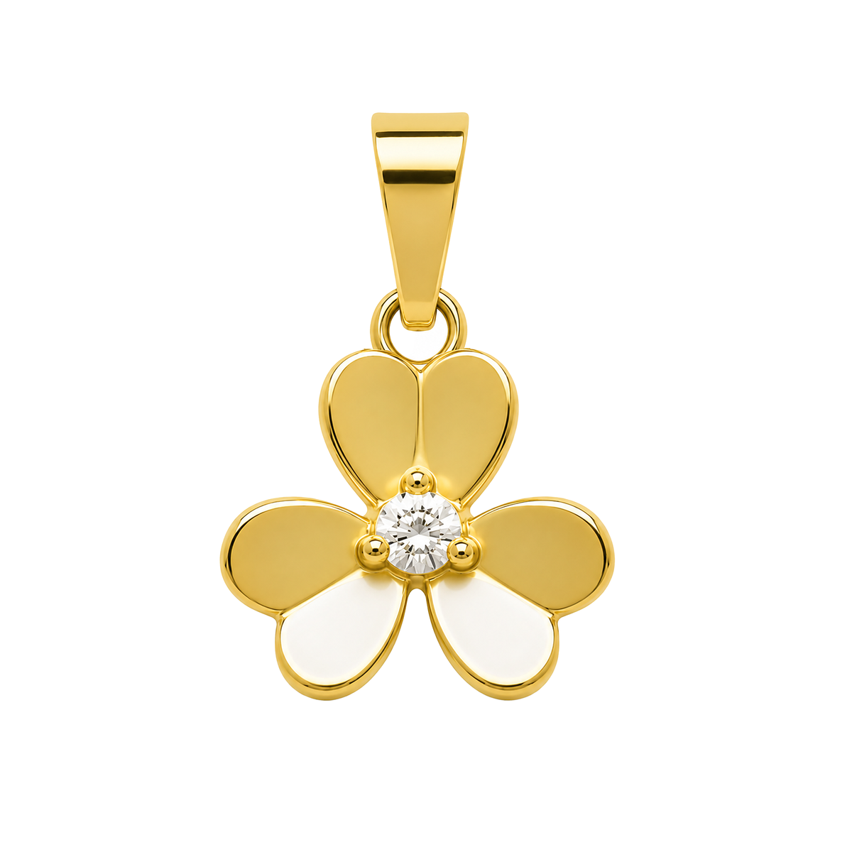 Dije Trébol Grande Oro Macizo 18k