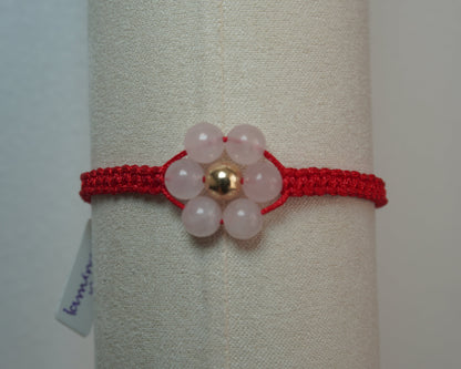 Pulsera Tejida Flores Laminado