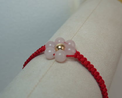 Pulsera Tejida Flores Laminado