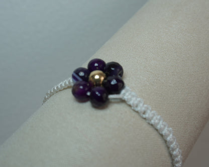 Pulsera Tejida Flores Laminado