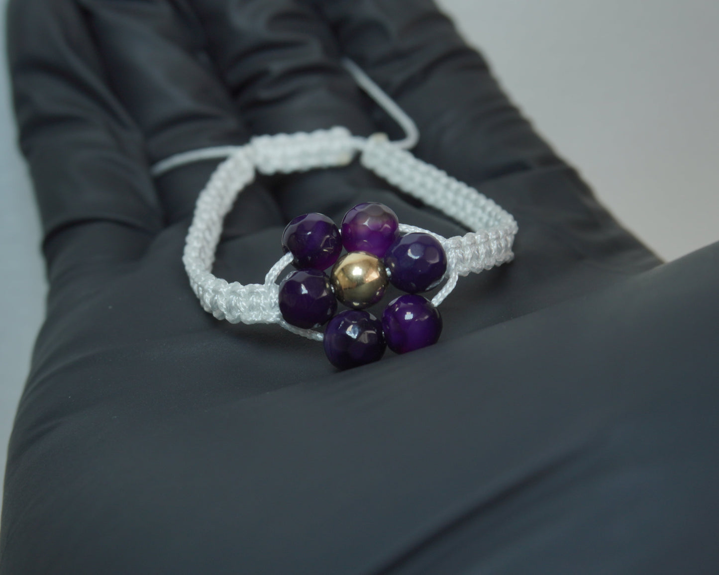 Pulsera Tejida Flores Laminado
