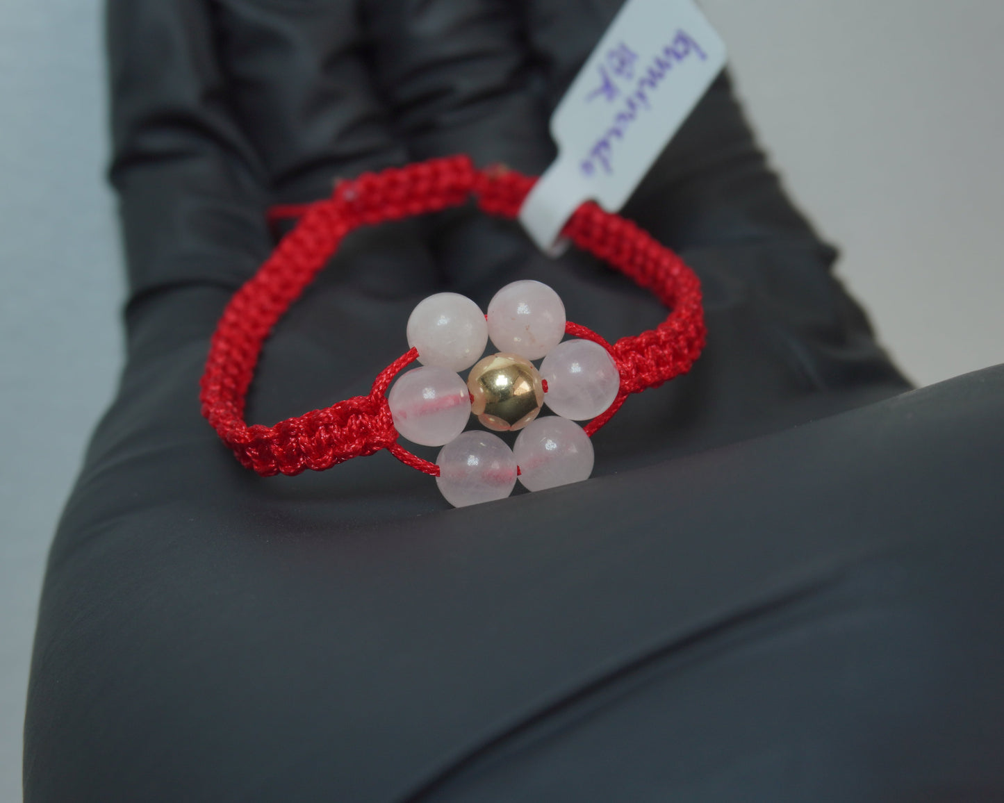 Pulsera Tejida Flores Laminado